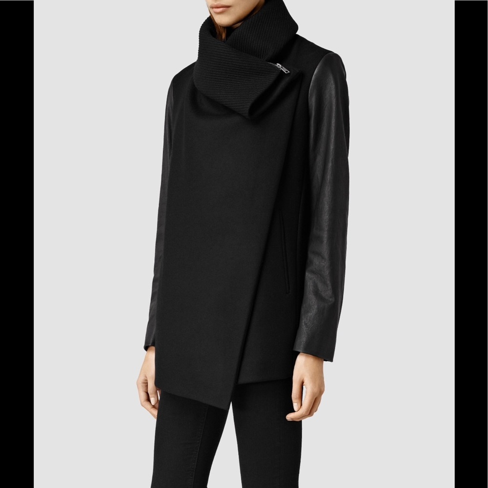 HP All Saints Aice Jax jacket leather sleeves US 2